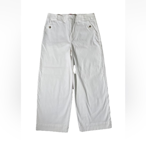 SPANX Stretch Twill Cropped Wide Leg Pant White Womens Sz XL Pull On Flared - Picture 5 of 16